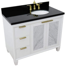 Load image into Gallery viewer, Bellaterra Home Vanity BellaTerra Home 43&quot; Single vanity in White finish with Black galaxy and oval sink- Right door/Right sink 400990-43R-WH-BGOR