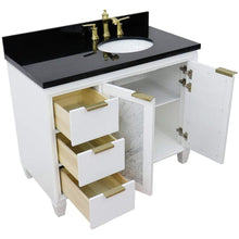 Load image into Gallery viewer, Bellaterra Home Vanity BellaTerra Home 43&quot; Single vanity in White finish with Black galaxy and oval sink- Right door/Right sink 400990-43R-WH-BGOR
