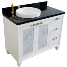 Load image into Gallery viewer, Bellaterra Home Vanity BellaTerra Home 43&quot; Single vanity in White finish with Black galaxy and round sink- Left door/Left sink 400990-43L-WH-BGRDL