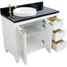 Load image into Gallery viewer, Bellaterra Home Vanity BellaTerra Home 43&quot; Single vanity in White finish with Black galaxy and round sink- Left door/Left sink 400990-43L-WH-BGRDL