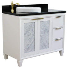 Load image into Gallery viewer, Bellaterra Home Vanity BellaTerra Home 43&quot; Single vanity in White finish with Black galaxy and round sink- Left door/Left sink 400990-43L-WH-BGRDL