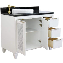 Load image into Gallery viewer, Bellaterra Home Vanity BellaTerra Home 43&quot; Single vanity in White finish with Black galaxy and round sink- Left door/Left sink 400990-43L-WH-BGRDL