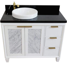 Load image into Gallery viewer, Bellaterra Home Vanity BellaTerra Home 43&quot; Single vanity in White finish with Black galaxy and round sink- Left door/Left sink 400990-43L-WH-BGRDL