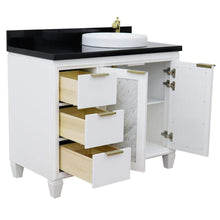 Load image into Gallery viewer, Bellaterra Home Vanity BellaTerra Home 43&quot; Single vanity in White finish with Black galaxy and round sink- Right door/Right sink 400990-43R-WH-BGRDR