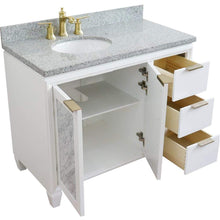 Load image into Gallery viewer, Bellaterra Home Vanity BellaTerra Home 43&quot; Single vanity in White finish with Gray granite and oval sink- Left door/Left sink 400990-43L-WH-GYOL