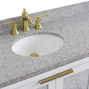 Bellaterra Home Vanity BellaTerra Home 43" Single vanity in White finish with Gray granite and oval sink- Left door/Left sink 400990-43L-WH-GYOL