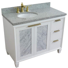 Load image into Gallery viewer, Bellaterra Home Vanity BellaTerra Home 43&quot; Single vanity in White finish with Gray granite and oval sink- Left door/Left sink 400990-43L-WH-GYOL