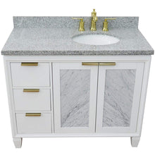 Load image into Gallery viewer, Bellaterra Home Vanity BellaTerra Home 43&quot; Single vanity in White finish with Gray granite and oval sink- Right door/Right sink 400990-43R-WH-GYOR