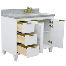 Load image into Gallery viewer, Bellaterra Home Vanity BellaTerra Home 43&quot; Single vanity in White finish with Gray granite and oval sink- Right door/Right sink 400990-43R-WH-GYOR