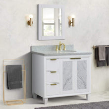 Load image into Gallery viewer, Bellaterra Home Vanity BellaTerra Home 43&quot; Single vanity in White finish with Gray granite and oval sink- Right door/Right sink 400990-43R-WH-GYOR