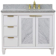Load image into Gallery viewer, Bellaterra Home Vanity BellaTerra Home 43&quot; Single vanity in White finish with Gray granite and oval sink- Right door/Right sink 400990-43R-WH-GYOR