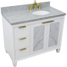 Load image into Gallery viewer, Bellaterra Home Vanity BellaTerra Home 43&quot; Single vanity in White finish with Gray granite and oval sink- Right door/Right sink 400990-43R-WH-GYOR