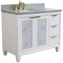 Load image into Gallery viewer, Bellaterra Home Vanity BellaTerra Home 43&quot; Single vanity in White finish with Gray granite and rectangle sink- Left door/Left sink 400990-43L-WH-GYRL