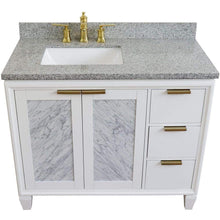 Load image into Gallery viewer, Bellaterra Home Vanity BellaTerra Home 43&quot; Single vanity in White finish with Gray granite and rectangle sink- Left door/Left sink 400990-43L-WH-GYRL