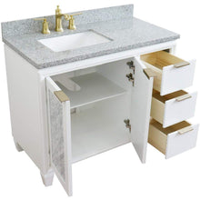 Load image into Gallery viewer, Bellaterra Home Vanity BellaTerra Home 43&quot; Single vanity in White finish with Gray granite and rectangle sink- Left door/Left sink 400990-43L-WH-GYRL