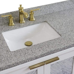 Bellaterra Home Vanity BellaTerra Home 43" Single vanity in White finish with Gray granite and rectangle sink- Left door/Left sink 400990-43L-WH-GYRL
