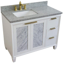 Load image into Gallery viewer, Bellaterra Home Vanity BellaTerra Home 43&quot; Single vanity in White finish with Gray granite and rectangle sink- Left door/Left sink 400990-43L-WH-GYRL