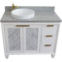 Load image into Gallery viewer, Bellaterra Home Vanity BellaTerra Home 43&quot; Single vanity in White finish with Gray granite and round sink- Left door/Left sink 400990-43L-WH-GYRDL