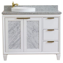 Load image into Gallery viewer, Bellaterra Home Vanity BellaTerra Home 43&quot; Single vanity in White finish with Gray granite and round sink- Left door/Left sink 400990-43L-WH-GYRDL
