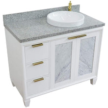 Load image into Gallery viewer, Bellaterra Home Vanity BellaTerra Home 43&quot; Single vanity in White finish with Gray granite and round sink- Right door/Right sink 400990-43R-WH-GYRDR