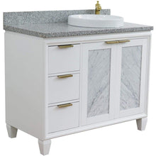 Load image into Gallery viewer, Bellaterra Home Vanity BellaTerra Home 43&quot; Single vanity in White finish with Gray granite and round sink- Right door/Right sink 400990-43R-WH-GYRDR