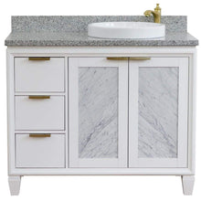 Load image into Gallery viewer, Bellaterra Home Vanity BellaTerra Home 43&quot; Single vanity in White finish with Gray granite and round sink- Right door/Right sink 400990-43R-WH-GYRDR
