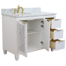 Load image into Gallery viewer, Bellaterra Home Vanity BellaTerra Home 43&quot; Single vanity in White finish with White Carrara and oval sink- Left door/Left sink 400990-43L-WH-WMOL