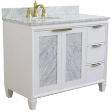 Load image into Gallery viewer, Bellaterra Home Vanity BellaTerra Home 43&quot; Single vanity in White finish with White Carrara and oval sink- Left door/Left sink 400990-43L-WH-WMOL