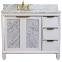 Load image into Gallery viewer, Bellaterra Home Vanity BellaTerra Home 43&quot; Single vanity in White finish with White Carrara and oval sink- Left door/Left sink 400990-43L-WH-WMOL