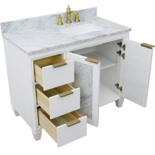 Load image into Gallery viewer, Bellaterra Home Vanity BellaTerra Home 43&quot; Single vanity in White finish with White Carrara and rectangle sink- Right door/Right sink 400990-43R-WH-WMRR