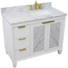 Load image into Gallery viewer, Bellaterra Home Vanity BellaTerra Home 43&quot; Single vanity in White finish with White Carrara and rectangle sink- Right door/Right sink 400990-43R-WH-WMRR