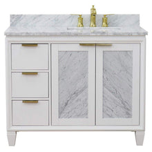 Load image into Gallery viewer, Bellaterra Home Vanity BellaTerra Home 43&quot; Single vanity in White finish with White Carrara and rectangle sink- Right door/Right sink 400990-43R-WH-WMRR