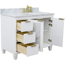 Load image into Gallery viewer, Bellaterra Home Vanity BellaTerra Home 43&quot; Single vanity in White finish with White Carrara and rectangle sink- Right door/Right sink 400990-43R-WH-WMRR
