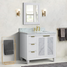 Load image into Gallery viewer, Bellaterra Home Vanity BellaTerra Home 43&quot; Single vanity in White finish with White Carrara and rectangle sink- Right door/Right sink 400990-43R-WH-WMRR