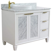 Load image into Gallery viewer, Bellaterra Home Vanity BellaTerra Home 43&quot; Single vanity in White finish with White Carrara and round sink- Left door/Left sink 400990-43L-WH-WMRDL