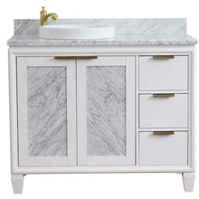 Load image into Gallery viewer, Bellaterra Home Vanity BellaTerra Home 43&quot; Single vanity in White finish with White Carrara and round sink- Left door/Left sink 400990-43L-WH-WMRDL