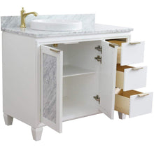 Load image into Gallery viewer, Bellaterra Home Vanity BellaTerra Home 43&quot; Single vanity in White finish with White Carrara and round sink- Left door/Left sink 400990-43L-WH-WMRDL