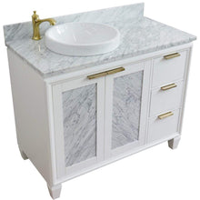 Load image into Gallery viewer, Bellaterra Home Vanity BellaTerra Home 43&quot; Single vanity in White finish with White Carrara and round sink- Left door/Left sink 400990-43L-WH-WMRDL