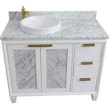 Load image into Gallery viewer, Bellaterra Home Vanity BellaTerra Home 43&quot; Single vanity in White finish with White Carrara and round sink- Left door/Left sink 400990-43L-WH-WMRDL