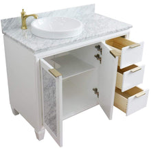 Load image into Gallery viewer, Bellaterra Home Vanity BellaTerra Home 43&quot; Single vanity in White finish with White Carrara and round sink- Left door/Left sink 400990-43L-WH-WMRDL