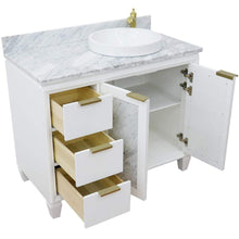 Load image into Gallery viewer, Bellaterra Home Vanity BellaTerra Home 43&quot; Single vanity in White finish with White Carrara and round sink- Right door/Right sink 400990-43R-WH-WMRDR