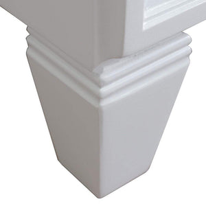 Bellaterra Home Vanity BellaTerra Home 43" Single vanity in White finish with White Carrara and round sink- Right door/Right sink 400990-43R-WH-WMRDR