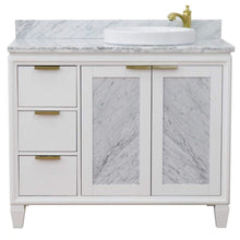 Load image into Gallery viewer, Bellaterra Home Vanity BellaTerra Home 43&quot; Single vanity in White finish with White Carrara and round sink- Right door/Right sink 400990-43R-WH-WMRDR
