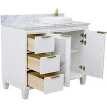 Load image into Gallery viewer, Bellaterra Home Vanity BellaTerra Home 43&quot; Single vanity in White finish with White Carrara and round sink- Right door/Right sink 400990-43R-WH-WMRDR