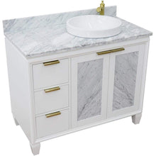 Load image into Gallery viewer, Bellaterra Home Vanity BellaTerra Home 43&quot; Single vanity in White finish with White Carrara and round sink- Right door/Right sink 400990-43R-WH-WMRDR
