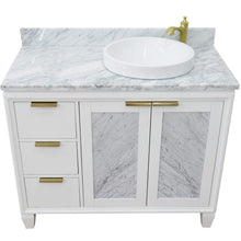 Load image into Gallery viewer, Bellaterra Home Vanity BellaTerra Home 43&quot; Single vanity in White finish with White Carrara and round sink- Right door/Right sink 400990-43R-WH-WMRDR