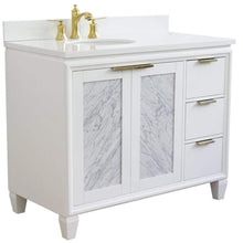 Load image into Gallery viewer, Bellaterra Home Vanity BellaTerra Home 43&quot; Single vanity in White finish with White quartz and oval sink- Left door/Left sink 400990-43L-WH-WEOL