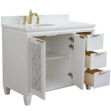 Load image into Gallery viewer, Bellaterra Home Vanity BellaTerra Home 43&quot; Single vanity in White finish with White quartz and oval sink- Left door/Left sink 400990-43L-WH-WEOL