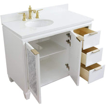 Load image into Gallery viewer, Bellaterra Home Vanity BellaTerra Home 43&quot; Single vanity in White finish with White quartz and oval sink- Left door/Left sink 400990-43L-WH-WEOL