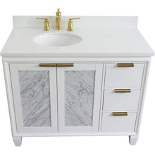 Load image into Gallery viewer, Bellaterra Home Vanity BellaTerra Home 43&quot; Single vanity in White finish with White quartz and oval sink- Left door/Left sink 400990-43L-WH-WEOL